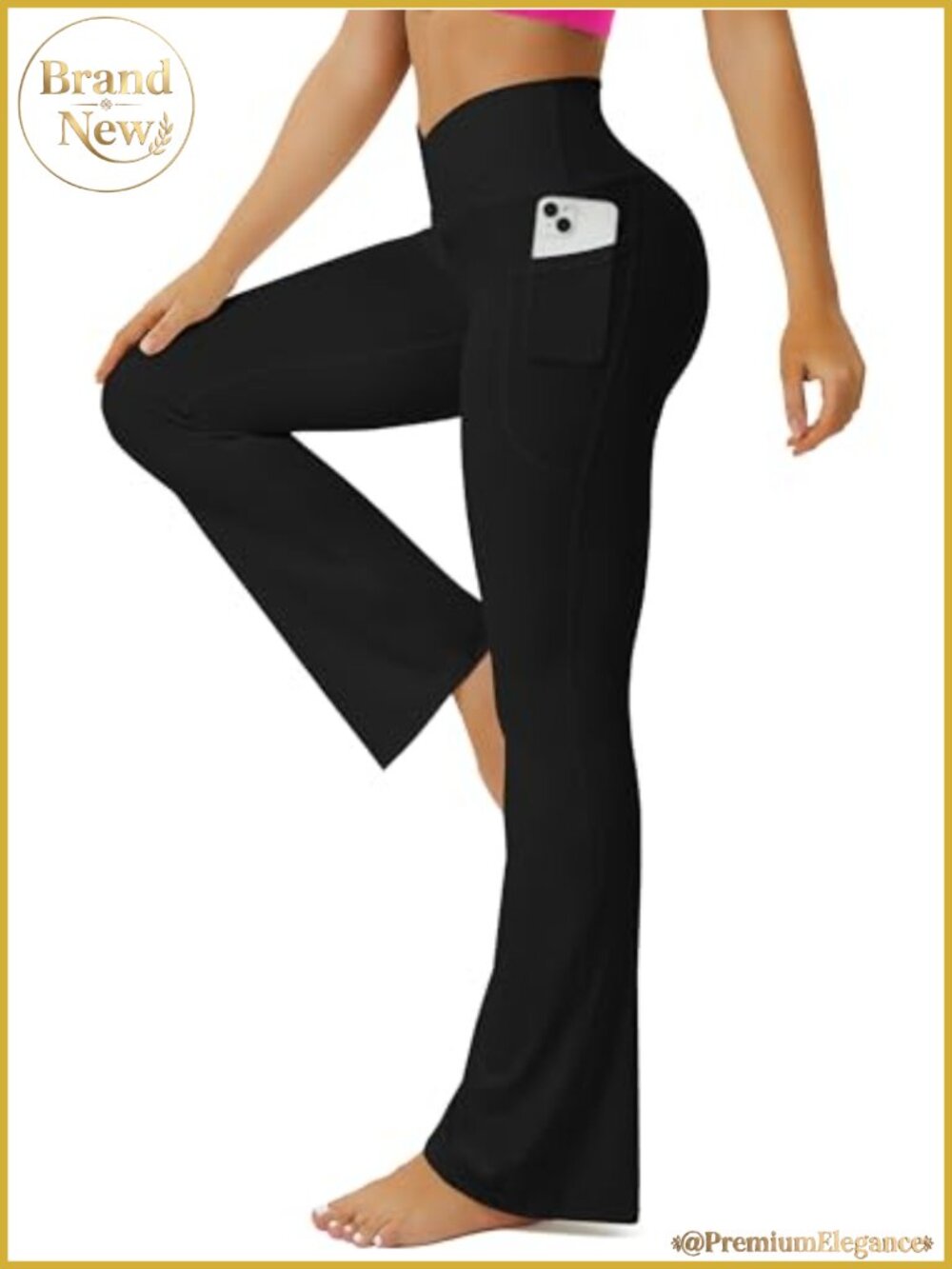 Flare Leggings High Waisted Crossover Yoga Pants with Pockets Buttery Soft